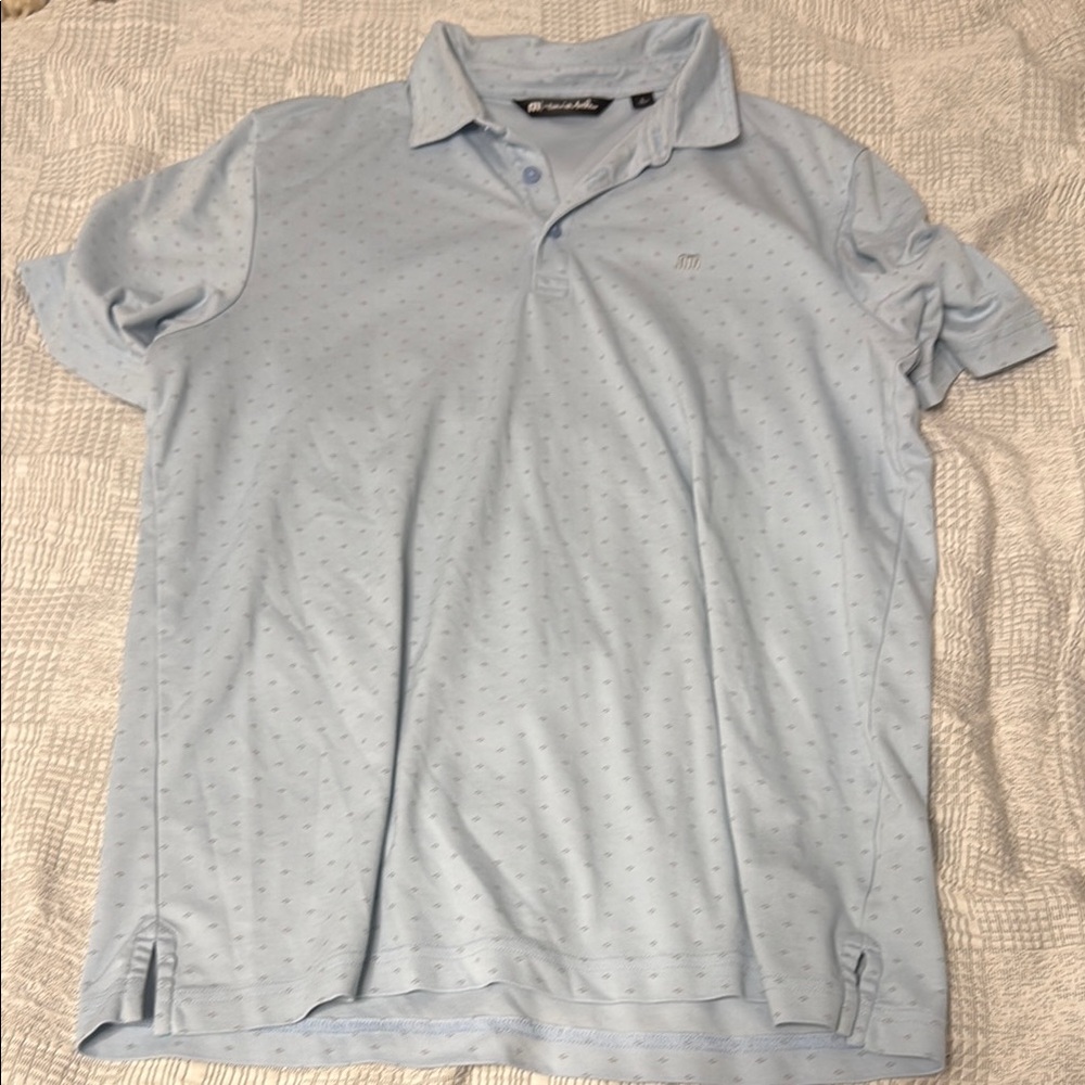 Travis Mathew Blue Polo Shirt Classic Design